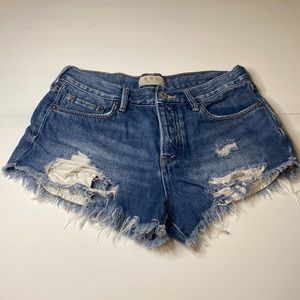 Free People We the Free Distressed High Rise Denim Jeans Size 26